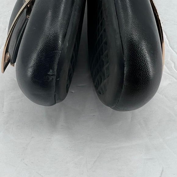 Aerosoles Black Leather Good Times Buckle Ballet Flats Size 10.5 Women’s - Picture 8 of 9